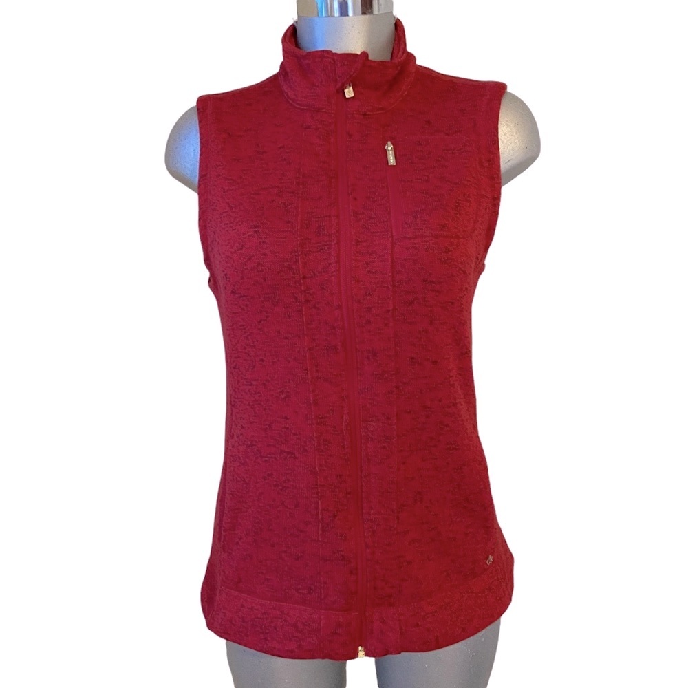 Calvin Klein Fleece Zip Up Sweater Vest Outdoor Athleisure Preppy Gorpcore Med